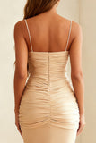 Ivory Mermaid Ruched Maxi Formal Dress