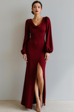 Bronzer Maxi Cowl Neck Satin Formal Dress with Slit