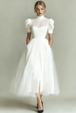 Black High Neck A Line Long Evening Party Dress with Pockets