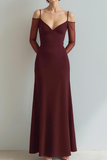 Black Cold Shoulder Mermaid Long Formal Dress