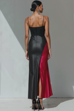 Cabernet Black Corset Mermaid Satin Long Formal Dress