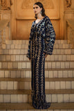 Sparkly Navy Sheath V-Neck Sequins Mother of the Bride Dress with Sleeves
