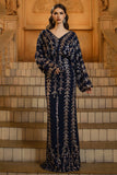 Sparkly Navy Sheath V-Neck Sequins Mother of the Bride Dress with Sleeves