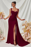 Simple Black Mermaid Maxi Prom Dress with Side Cape