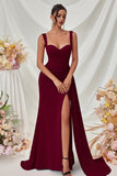 Simple Black Mermaid Maxi Prom Dress with Side Cape
