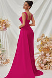 Simple Black Mermaid Maxi Prom Dress with Side Cape