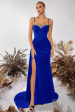 Sparkly Black Mermaid Spaghetti Straps Long Prom Dress with Side Cape