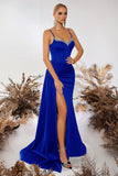 Sparkly Black Mermaid Spaghetti Straps Long Prom Dress with Side Cape