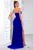 Sparkly Black Mermaid Long Corset Prom Dress with Slit