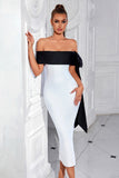 White Off the Shoulder Mermaid Maxi Prom Dress with Slit