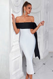 White Off the Shoulder Mermaid Maxi Prom Dress with Slit