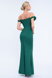 Blush Off the Shoulder Long Mermaid Prom Dress with 3D Flowers
