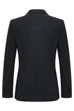 Dark Grey 2 Piece Peak Lapel Double Breasted Striped Men's Business Suits