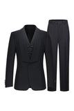 Black Shawl Lapel 3 Piece One Button Men's Suits