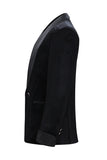 Shawl Lapel 2 Piece Black Velvet Men's Formal Suits