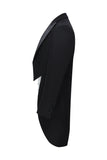Black Peak Lapel Double Breasted 3 Piece Men's Tuxedo