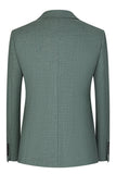 Grey Green 2 Piece Peak Lapel Double Breasted Men's Formal Suits