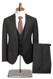 3 Piece Notched Lapel One Button Navy Men's Suits