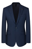 3 Piece Notched Lapel One Button Navy Men's Suits