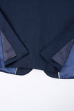 3 Piece Notched Lapel One Button Navy Men's Suits