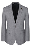 3 Piece Slim Fit Grey Notched Lapel Men's Suits