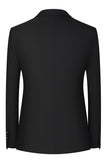 Black Slim Fit 3 Piece Peak Lapel Men's Suits