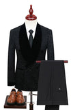 2 Piece White Shawl Lapel Double Breasted Men's Wedding Suits