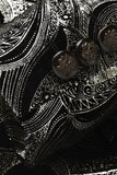 Black Silver Shawl Lapel Printed Men's Prom Suits