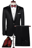 Black Peak Lapel 2 Piece Men's Wedding Suits