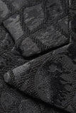 Black Texture Peak Lapel 2 Piece Printed Prom Suits