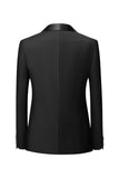 Men's Black Shawl Lapel One Button 2 Piece Formal Suits