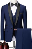 Men's Black Shawl Lapel One Button 2 Piece Formal Suits