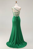 Sparkly Mermaid Dark Green Long Prom Dress with Slit