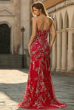 Black Sparkly Mermaid Long Floral Prom Dress with Beading