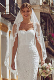 Ivory Thick Straps Lace Bodycon Midi Engagement Dress
