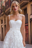 White Lace Sweetheart A Line Short Bachelorette Dress