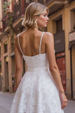 White Lace Sweetheart A Line Short Bachelorette Dress