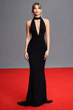 Black Backless High Neck Mermaid Long Gala Dress