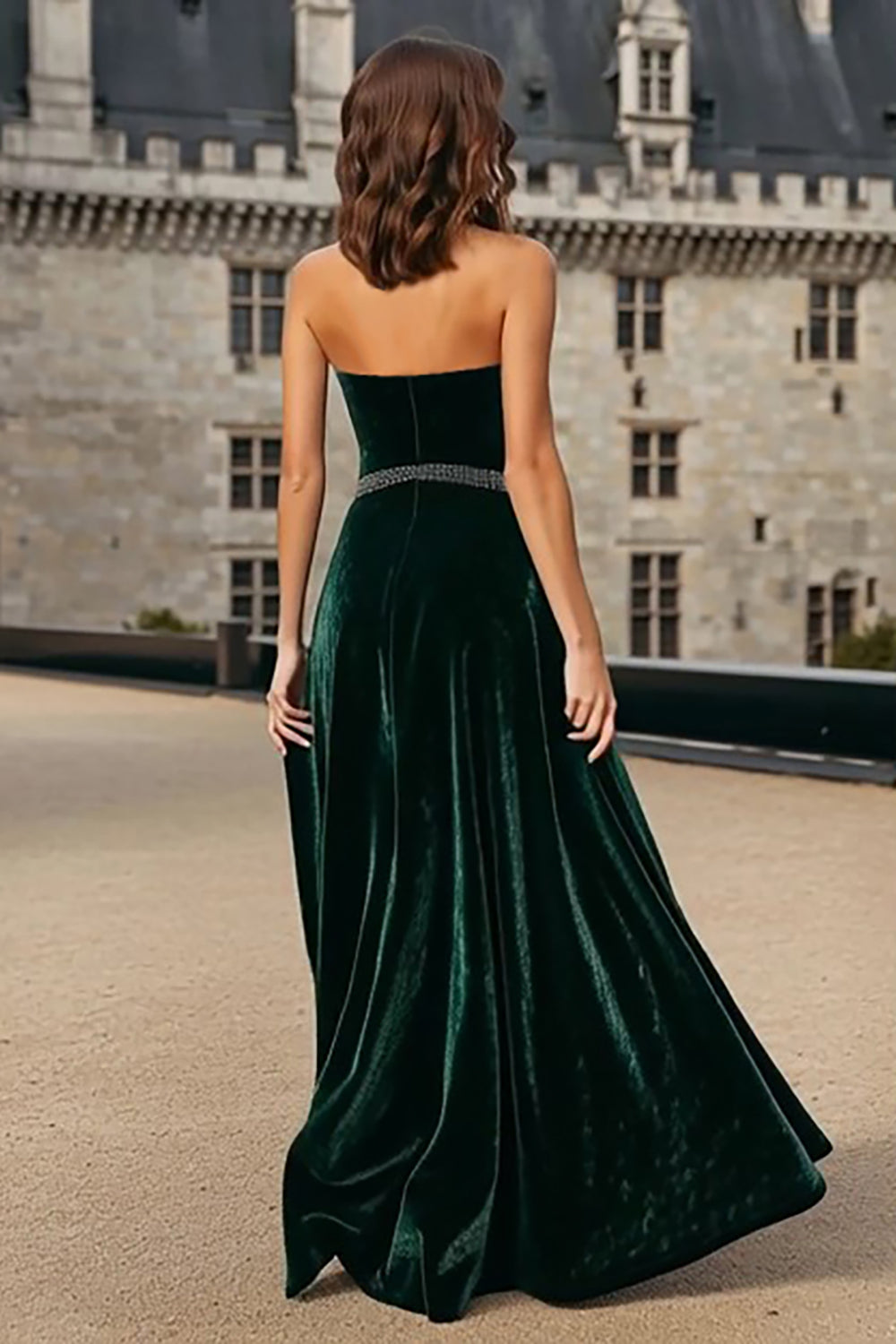 Leely Women Sparkly Dark Green Long Velvet Holiday Party Dress Halter A Line Ruched Evening Dress leelyuk Leely Women Sparkly Dark Green Long Velvet Holiday Party Dress Halter A Line Ruched Evening Dress leelyuk