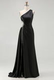 Sparkly Black Maxi Cut Out Prom Dress with Rhinestones