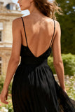 Spaghetti Straps A-Line Little Black Dress