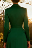 Midi Dark Green Peak Lapel A Line Blazer Dress
