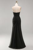 White Sweetheart Chiffon Sheath Long Engagement Dress with Slit
