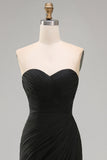 White Sweetheart Chiffon Sheath Long Engagement Dress with Slit