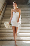 Simple White Sweetheart Bodycon Short Wedding Dress