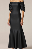 Black Mermaid Off the Shoulder Long Formal Dress