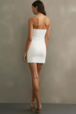 White Bodycon Short Sweetheart Cocktail Party Dress