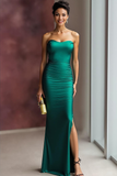 Emerald Green Long Sweetheart Mermaid Formal Dress with Slit