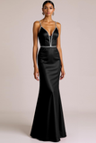 Tiffany Blue Mermaid Spaghetti Straps Maxi Evening Dress