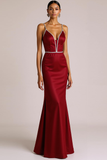 Tiffany Blue Mermaid Spaghetti Straps Maxi Evening Dress